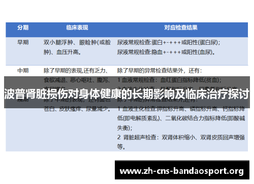 波普肾脏损伤对身体健康的长期影响及临床治疗探讨